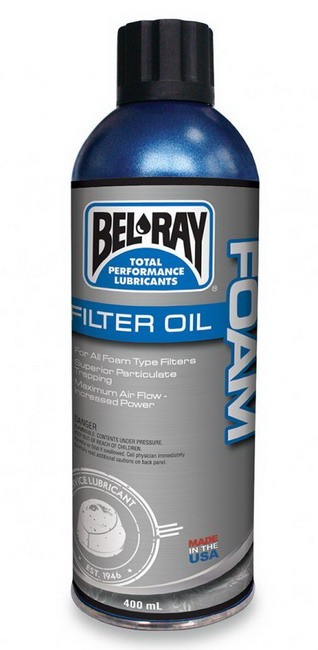 BEL-RAY FOAM filter oil 400ml, impregnačný olej pre penové vzduchové filtre v spreji