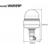 Výstražný LED maják WAR09P, ECE R10 R65 39LED 12/24V IP56