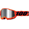 100 PERCENT ACCURI 2 oranžové motokrosové okuliare so strieborným zrkadlovým sklom + číre transparentné